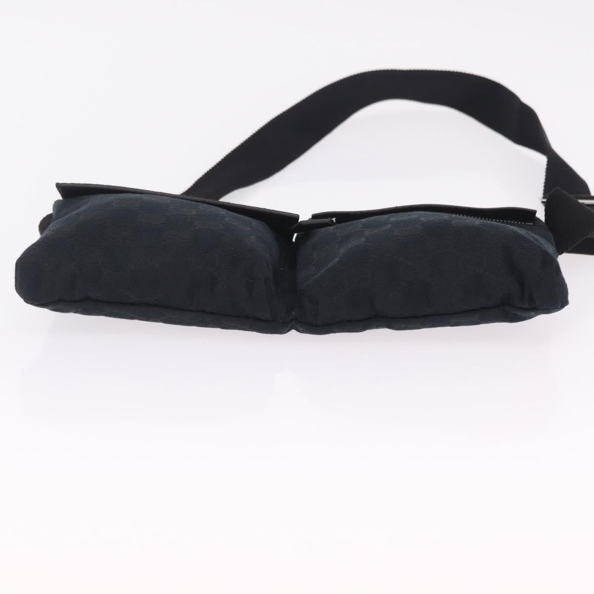 Gucci Vintage Double Web Belt Canvas, Black, Canvas, Shoulder Bag