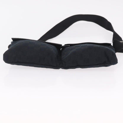 Gucci Vintage Double Web Belt Canvas, Black, Canvas, Shoulder Bag