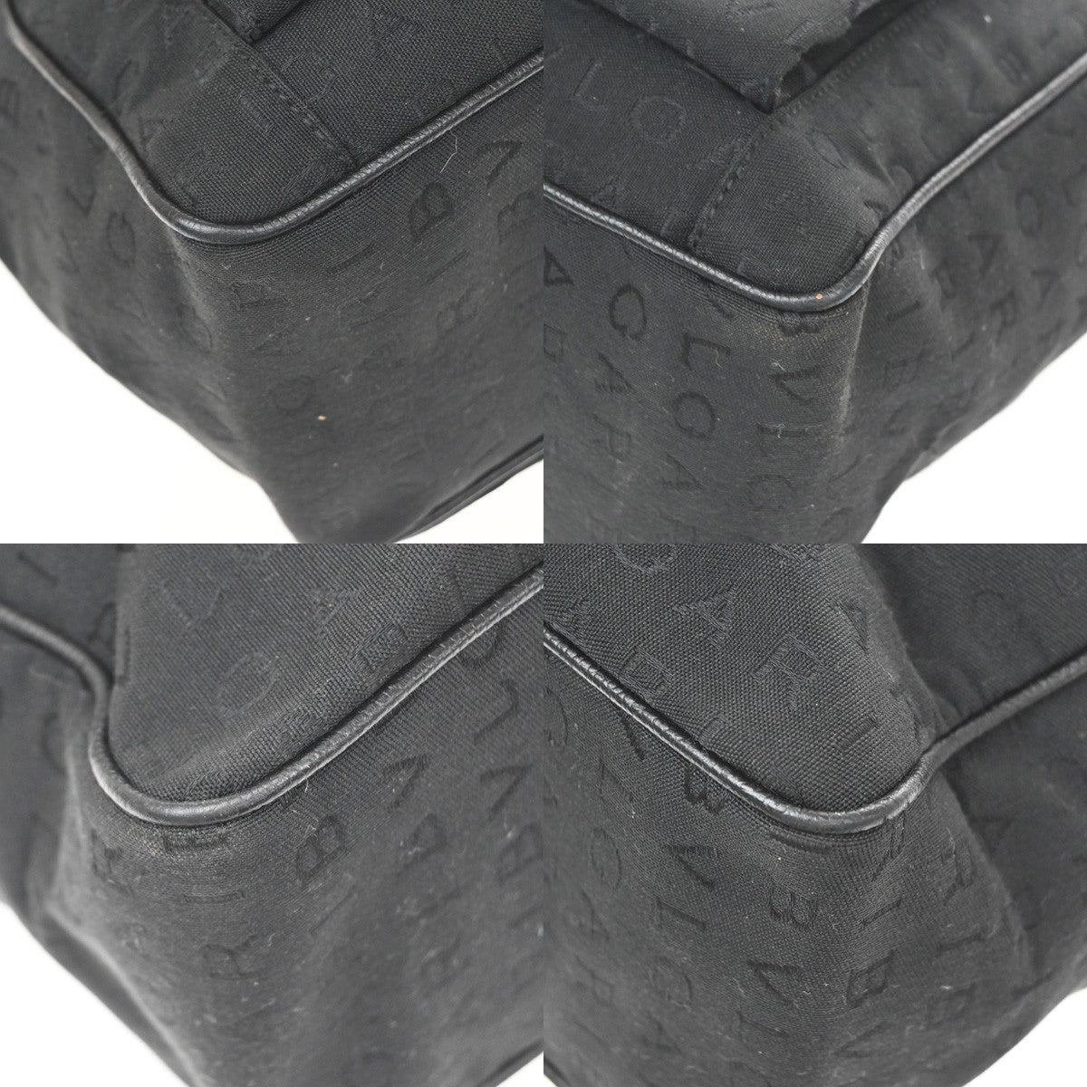 Bvlgari Vintage Canvas, Black, Canvas, Tote Bag