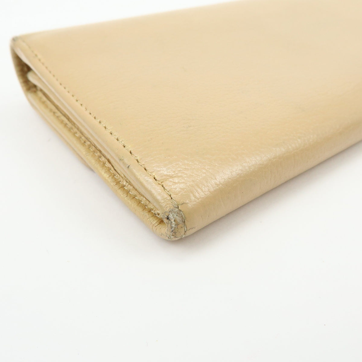 Chanel Camellia Flap Leather, Beige, Calfskin, Wallet