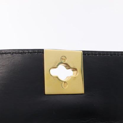 Celine Vintage Logo Top Handle Leather, Black, Leather, Handbag
