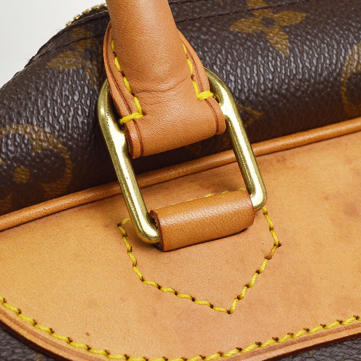 Louis Vuitton Bowling Vanity Printed Tuffetage with Leather, Brown, Canvas, Handbag