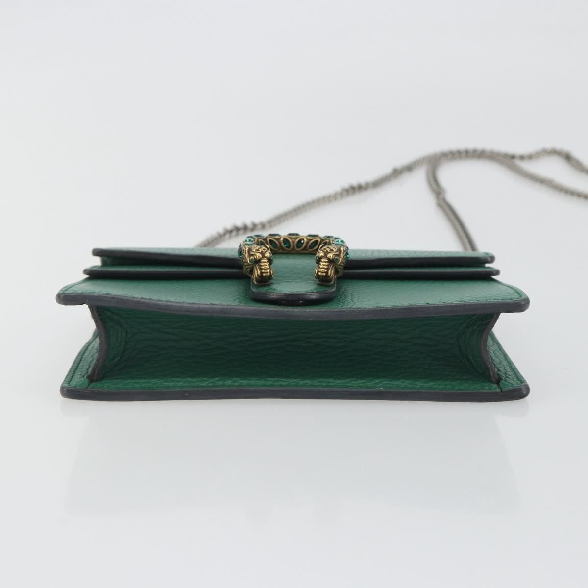 Gucci Dionysus Leather, Green, Leather, Shoulder Bag