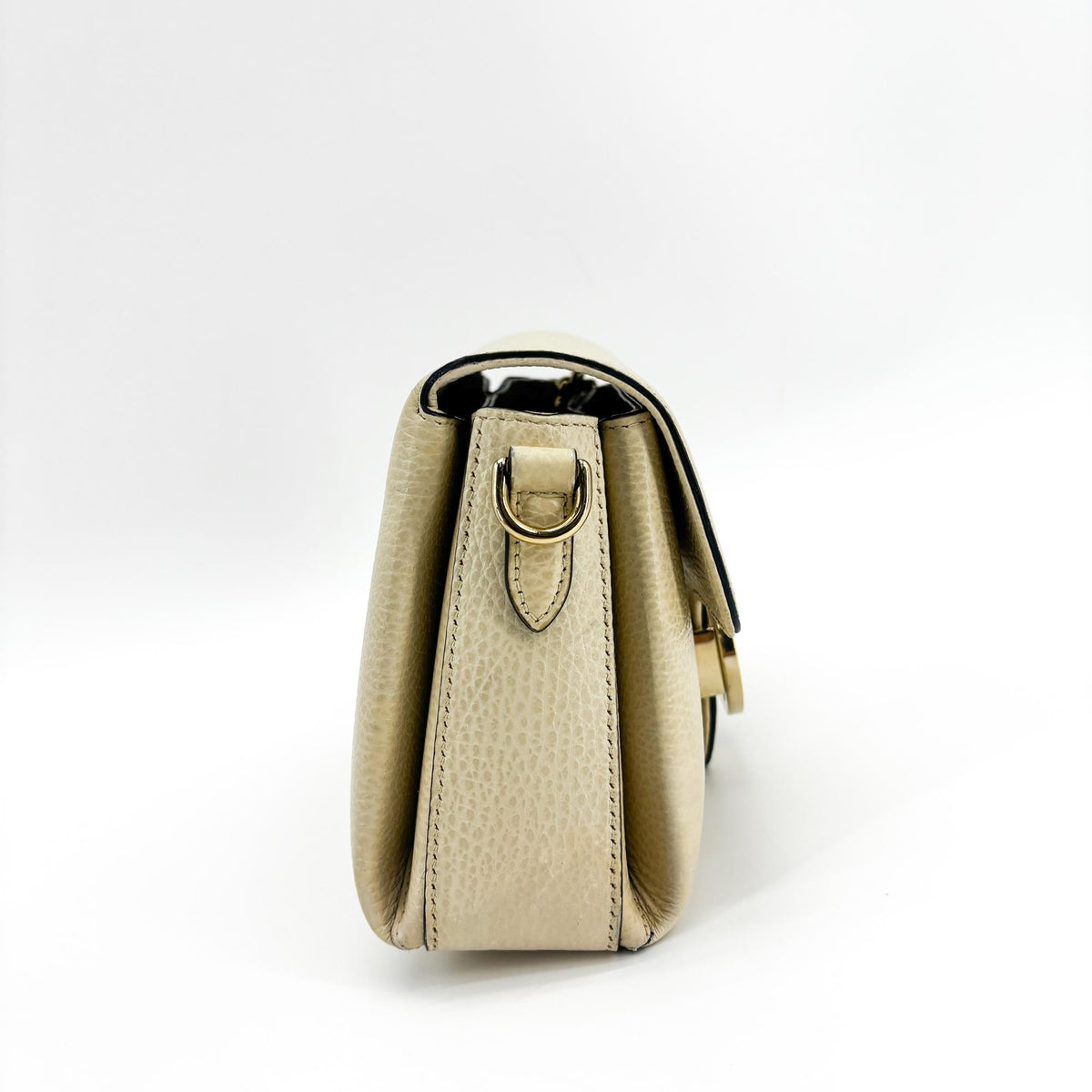 Gucci Interlocking Leather, Beige, Leather, Shoulder Bag