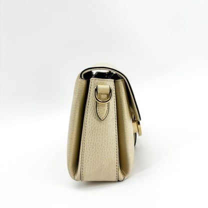 Gucci Interlocking Leather, Beige, Leather, Shoulder Bag