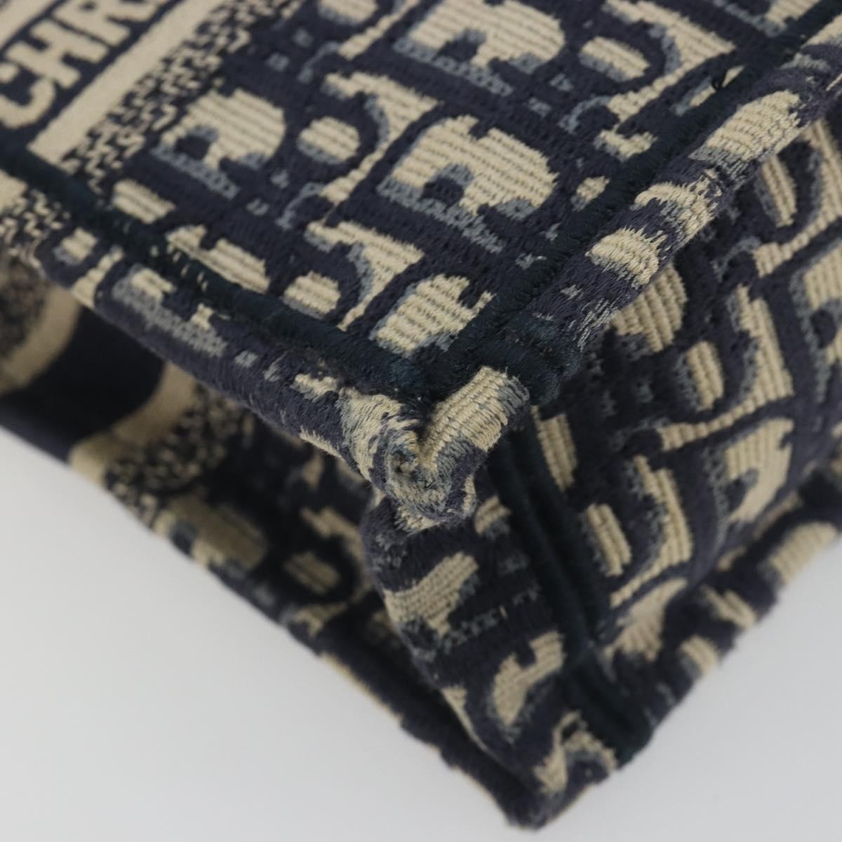 Christian Dior Book Tote Phone Oblique Canvas, Navy, Canvas, Tote Bag
