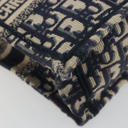 Christian Dior Book Tote Phone Oblique Canvas, Navy, Canvas, Tote Bag