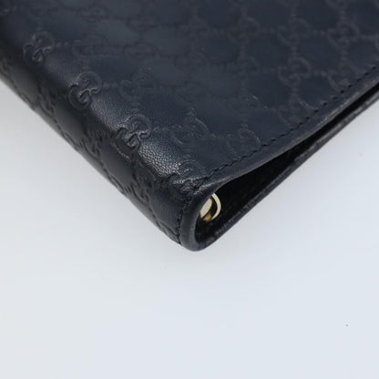 Gucci Ring Agenda Cover Guccissima Leather, Navy, Leather, Briefcase