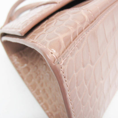 Balenciaga Hourglass Crocodile Embossed, Pink, Leather, Handbag