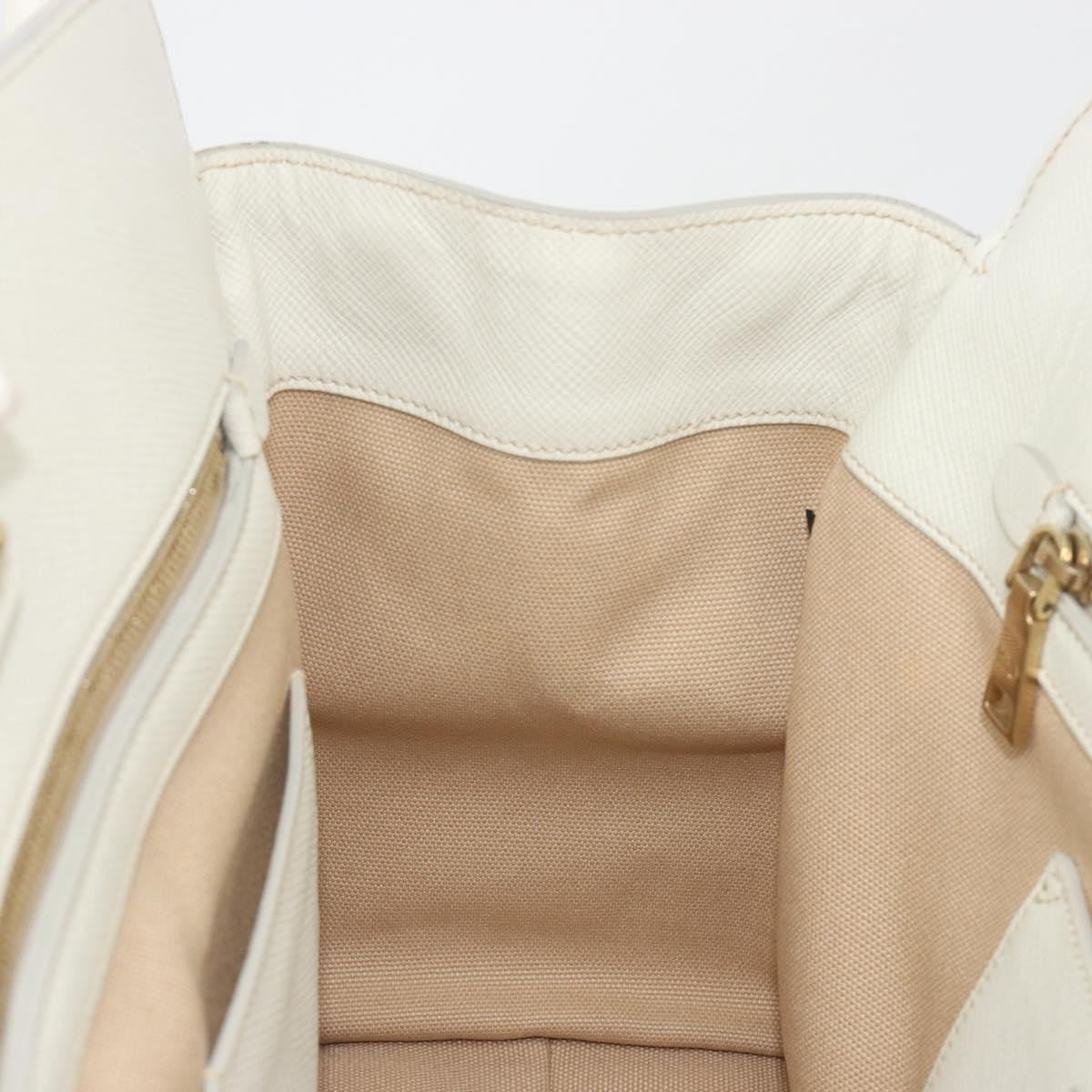 Prada Cuir Frame Convertible Canvas and Saffiano Leather, Beige, Canvas, Tote Bag
