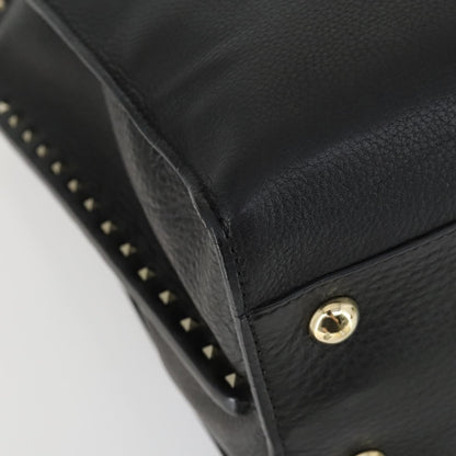 Valentino Garavani Rockstud Open Leather, Black, Leather, Tote Bag