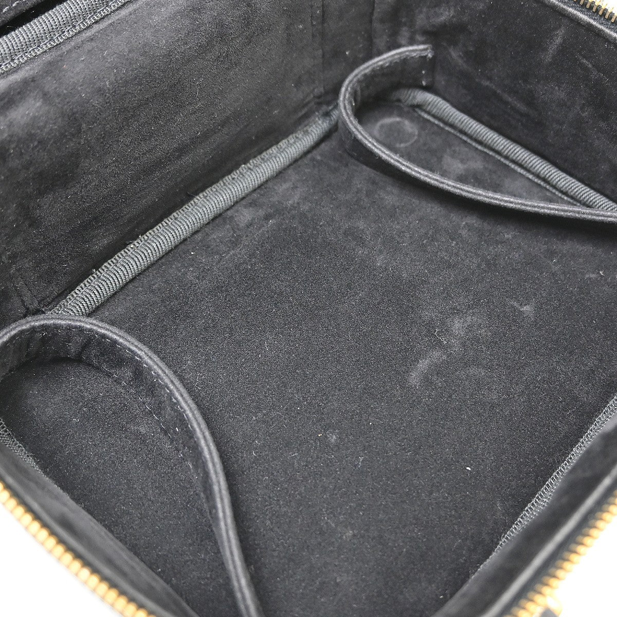Chanel Vintage Timeless Zip Around Vanity Case Patent, Black, Patent Leather, Handbag