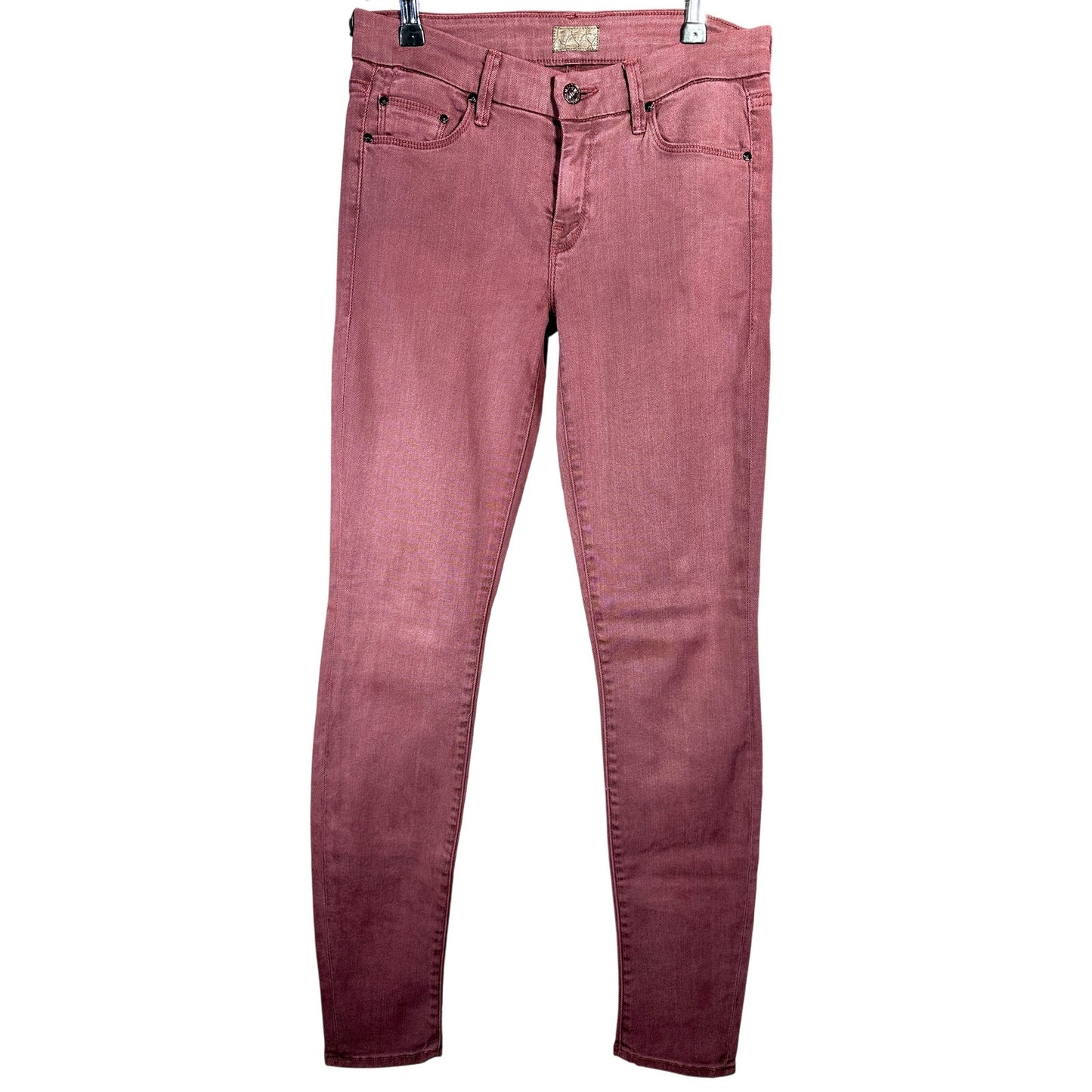 NWT MOTHER The Looker Skinny Jeans Low Rise Stretch Denim Burgundy Women's 26