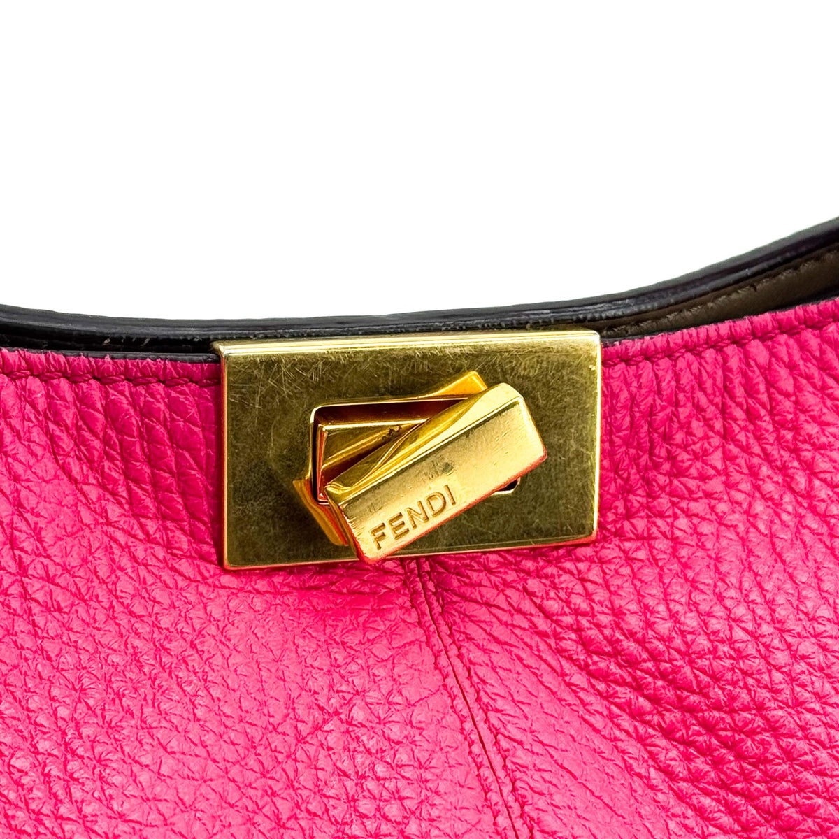 Fendi Selleria Peekaboo Essentially Leather, Pink, Leather, Handbag