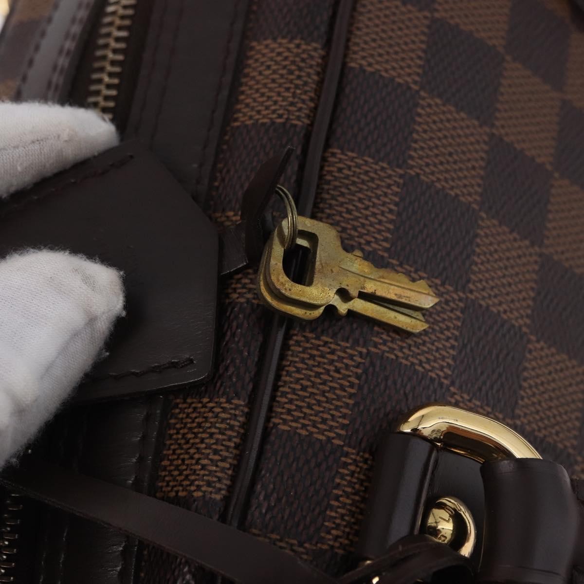 Louis Vuitton Duomo Boston Damier Ebene, Brown, Canvas, Handbag