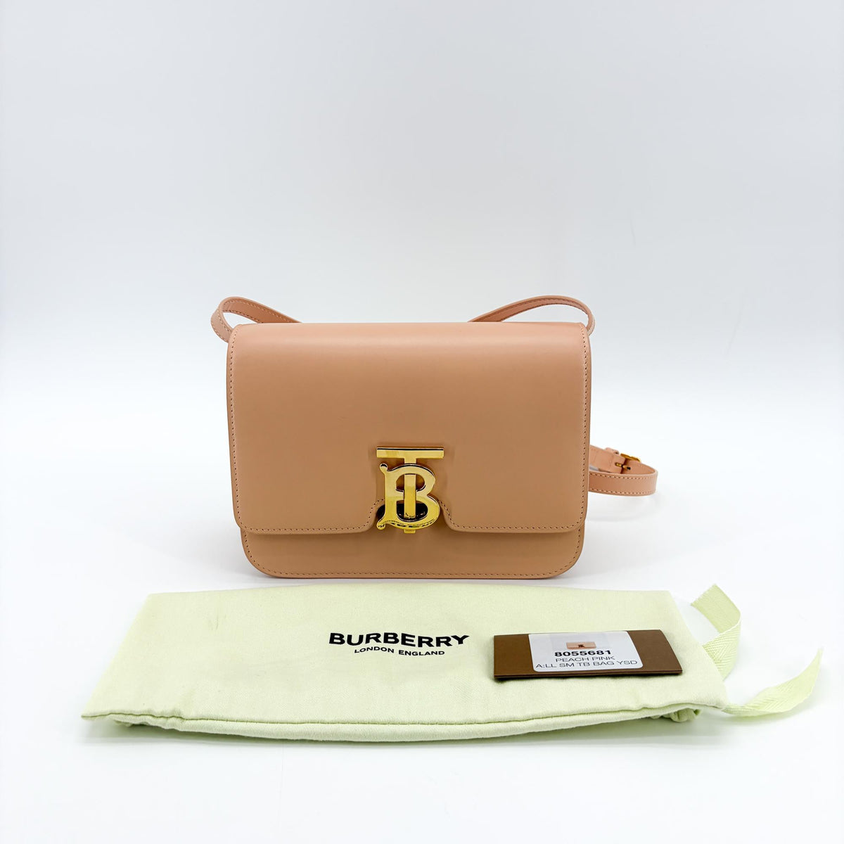Burberry TB Shoulder Bag Leather, Beige, Leather, Shoulder Bag
