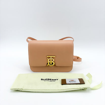 Burberry TB Shoulder Bag Leather, Beige, Leather, Shoulder Bag