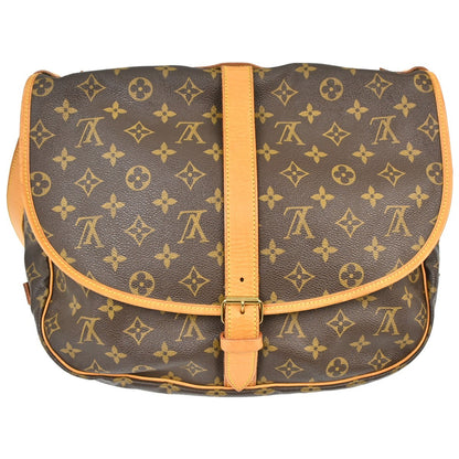 Louis Vuitton Saumur Monogram, Brown, Canvas, Shoulder Bag