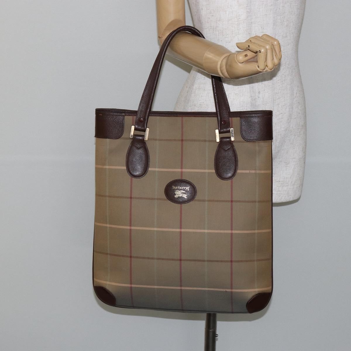 Burberry Nova Check Tote canvas check pattern, Beige, Canvas, Handbag