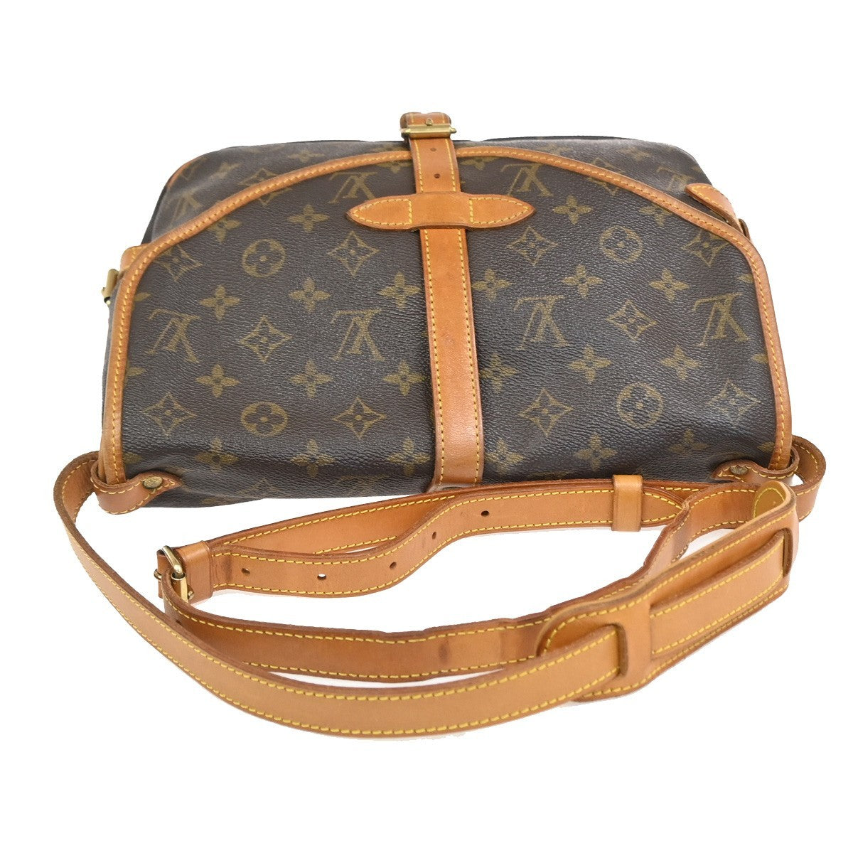 Louis Vuitton Saumur Monogram, Brown, Leather, Shoulder Bag