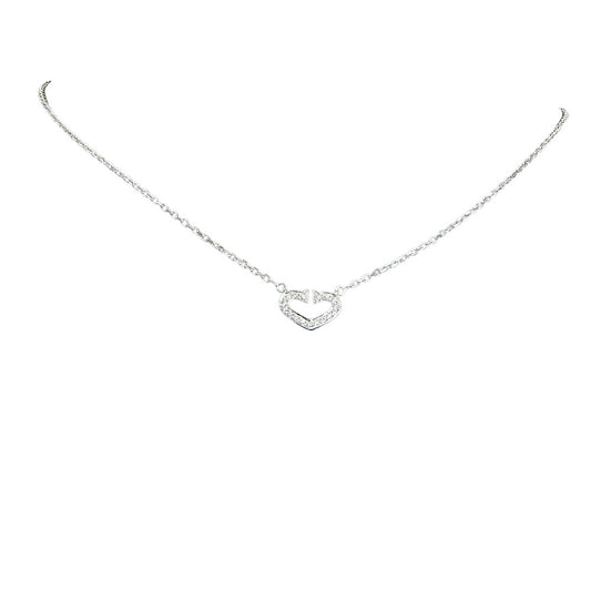 Cartier C heart, Silver, White Gold, necklace