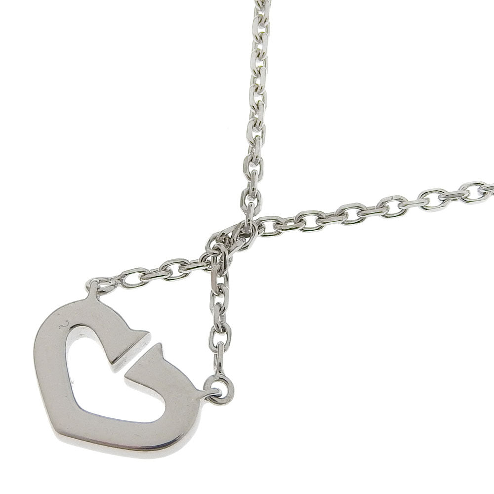 Cartier C heart, Silver, White Gold, necklace