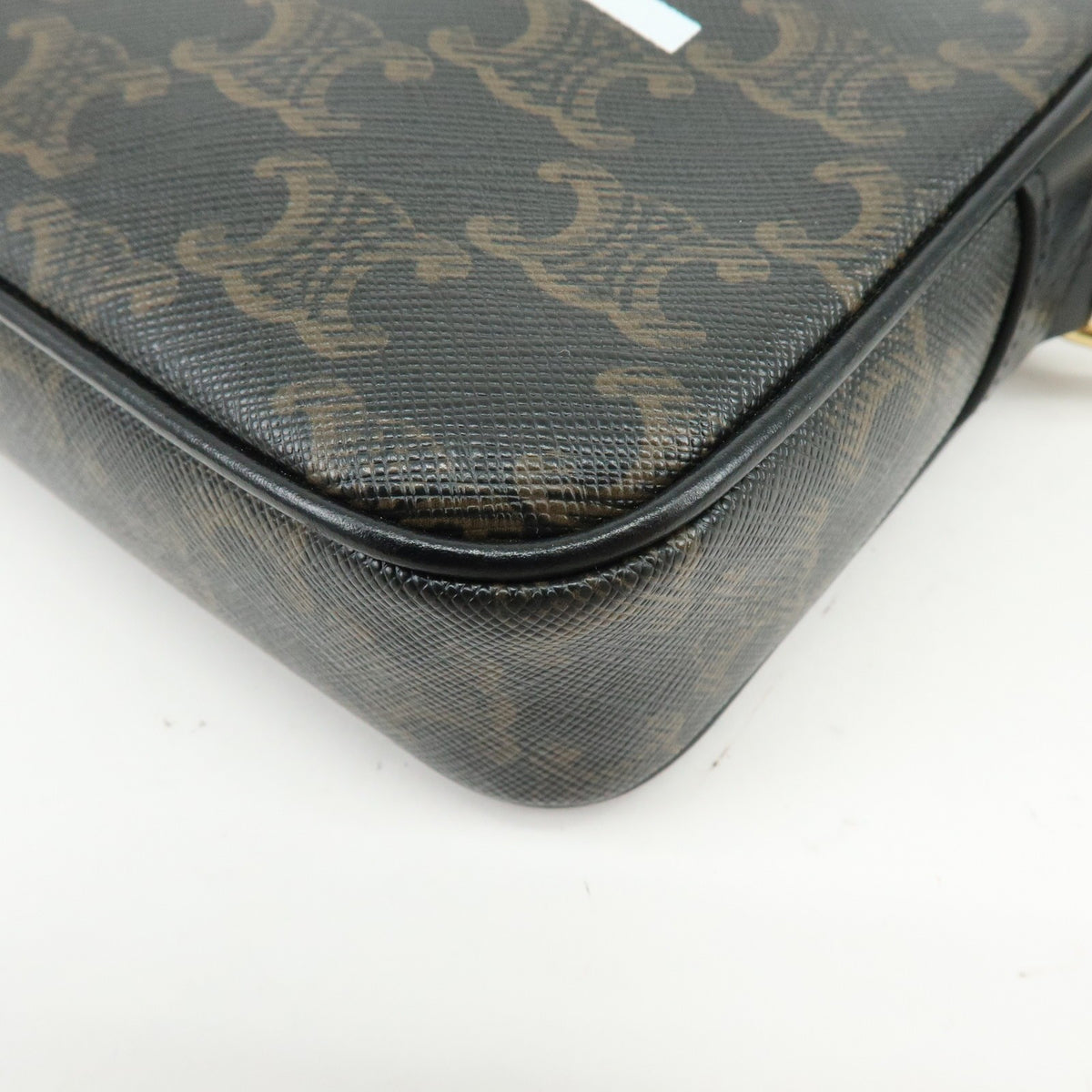 Celine Logo Messenger Triomphe Coated Canvas, Brown, Canvas, Handbag