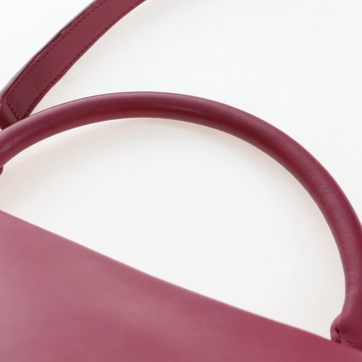 Celine Tricolor Trapeze Leather, Burgundy, Leather, Handbag