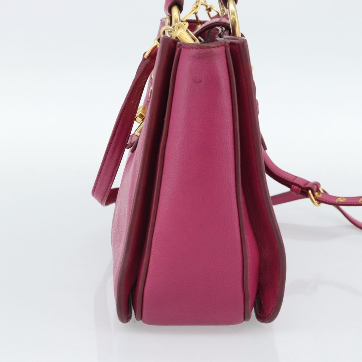 Miu Miu Madras Convertible Lock Leather, Pink, Leather, Tote Bag