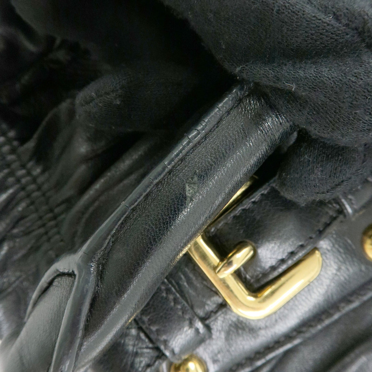 Prada Gaufre Convertible Nappa Leather, Black, Leather, Tote Bag