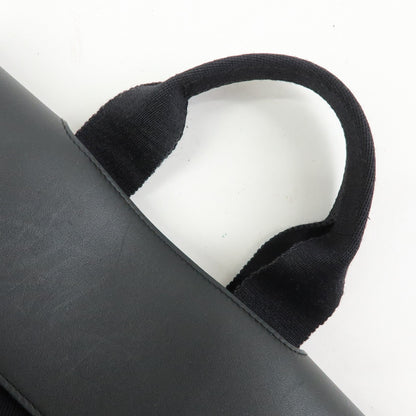 Hermes Valparaiso Toile and Leather, Black, Canvas, Handbag