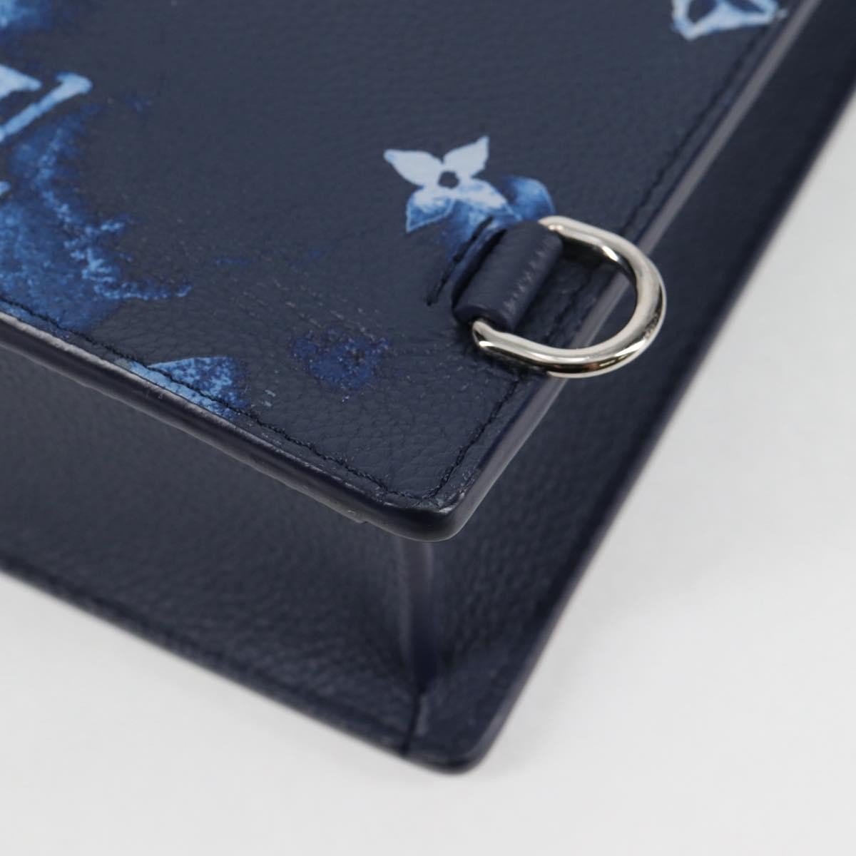 Louis Vuitton Sac Plat Zipped Limited Edition Monogram Ink Watercolor Leather, Blue, Canvas, Handbag