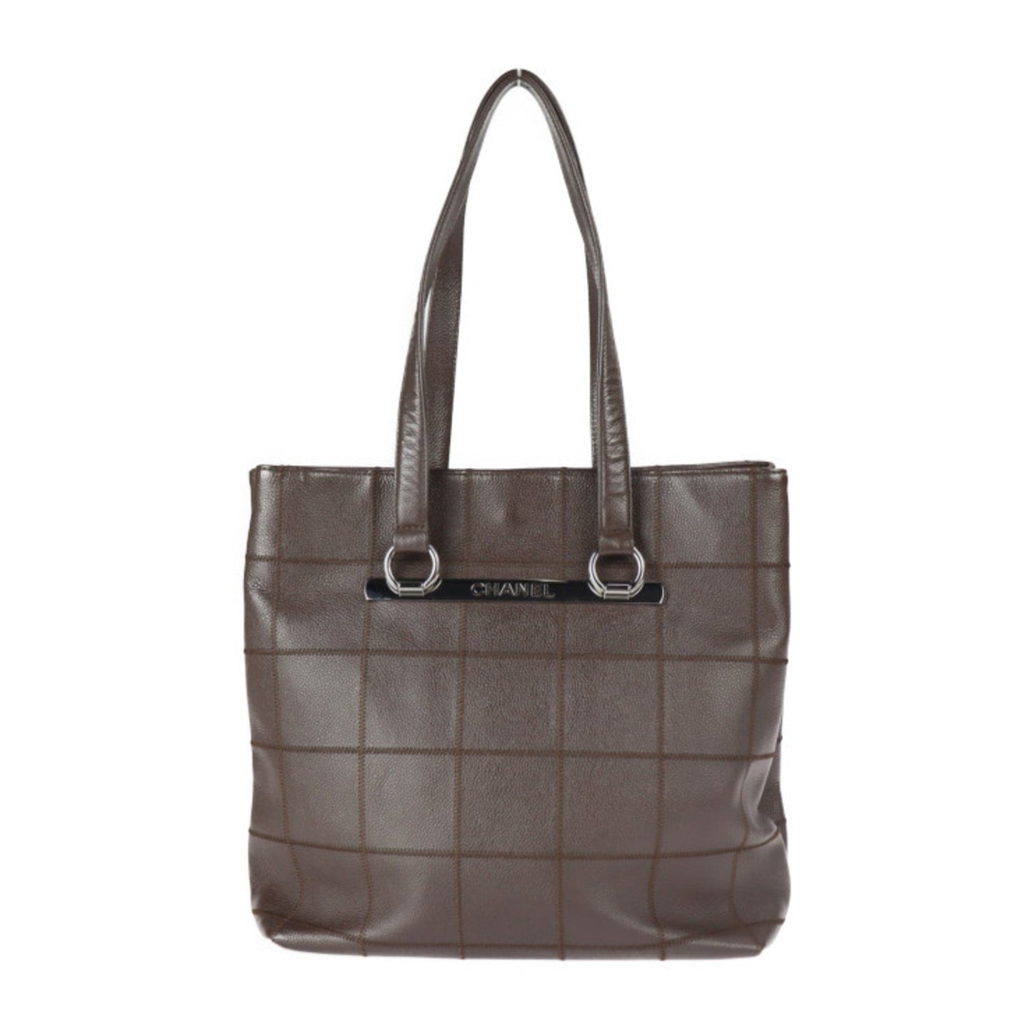 Chanel Chocolate bar, Brown, Leather, tote