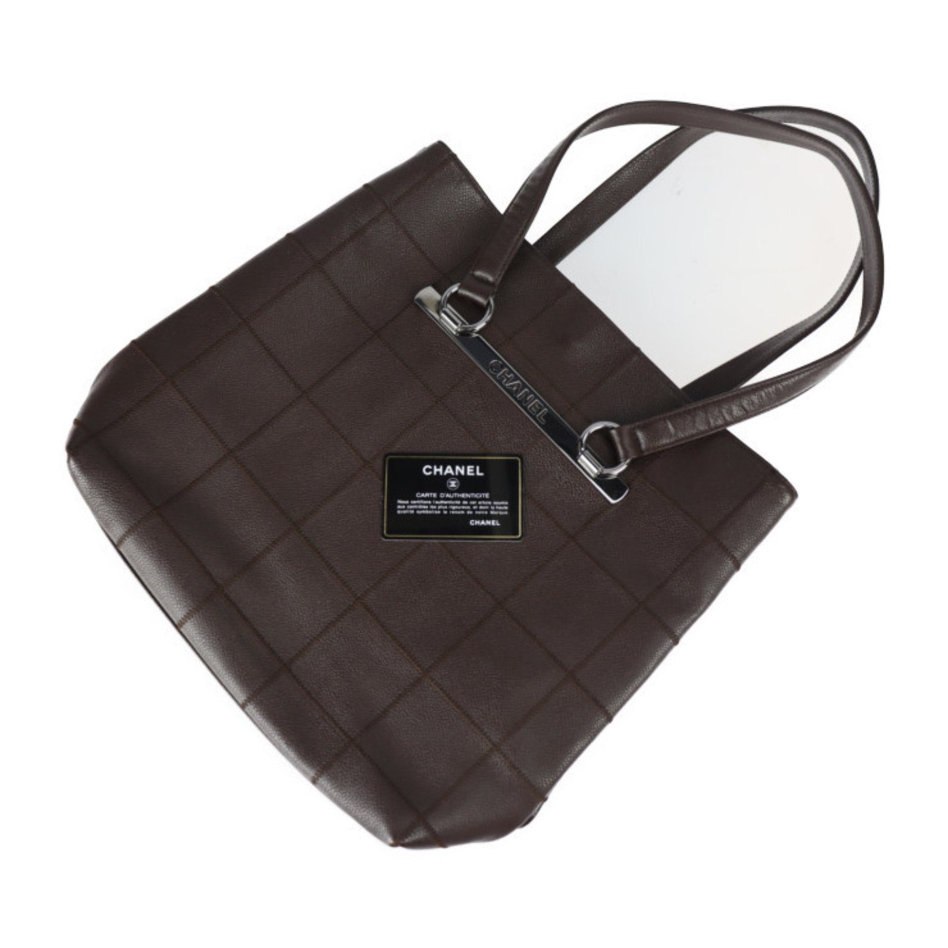 Chanel Chocolate bar, Brown, Leather, tote