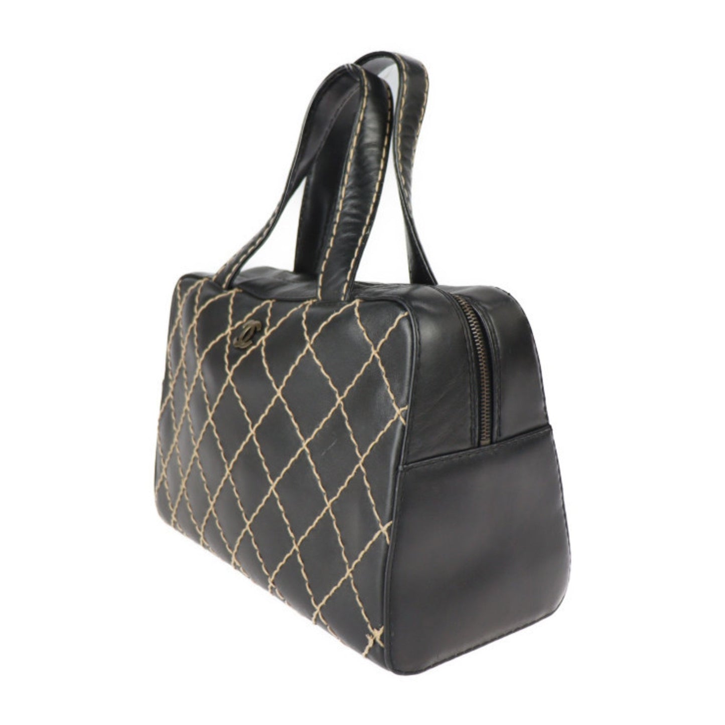 Chanel Bowling, Black, Leather, handbag