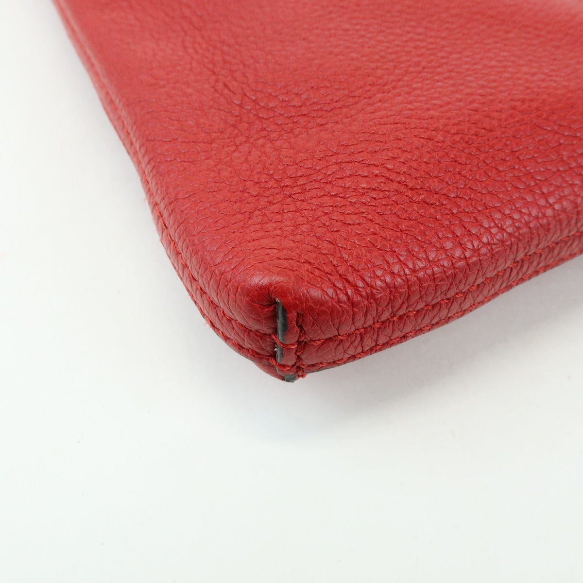 Gucci Logo Portfolio Printed Leather, Red, Leather, Clutch