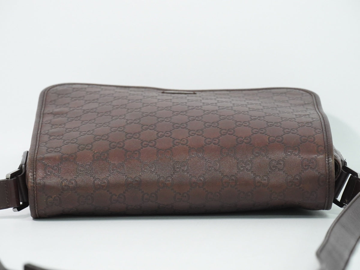 Gucci Flap Messenger Bag (Outlet) Guccissima Leather, Brown, Leather, Shoulder Bag