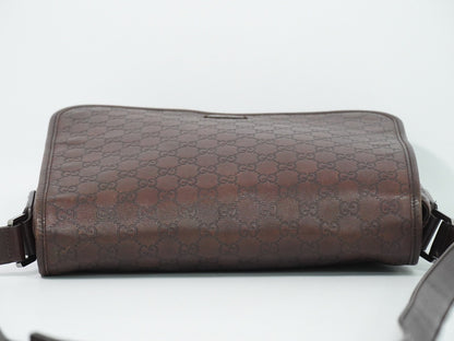 Gucci Flap Messenger Bag (Outlet) Guccissima Leather, Brown, Leather, Shoulder Bag