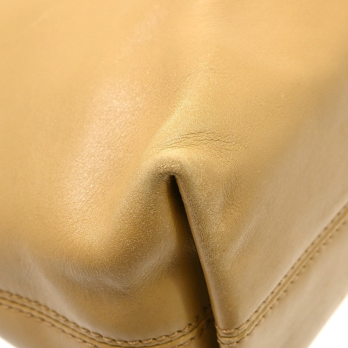 Chanel Vintage CC Logo Tote Leather, Beige, Leather, Tote Bag