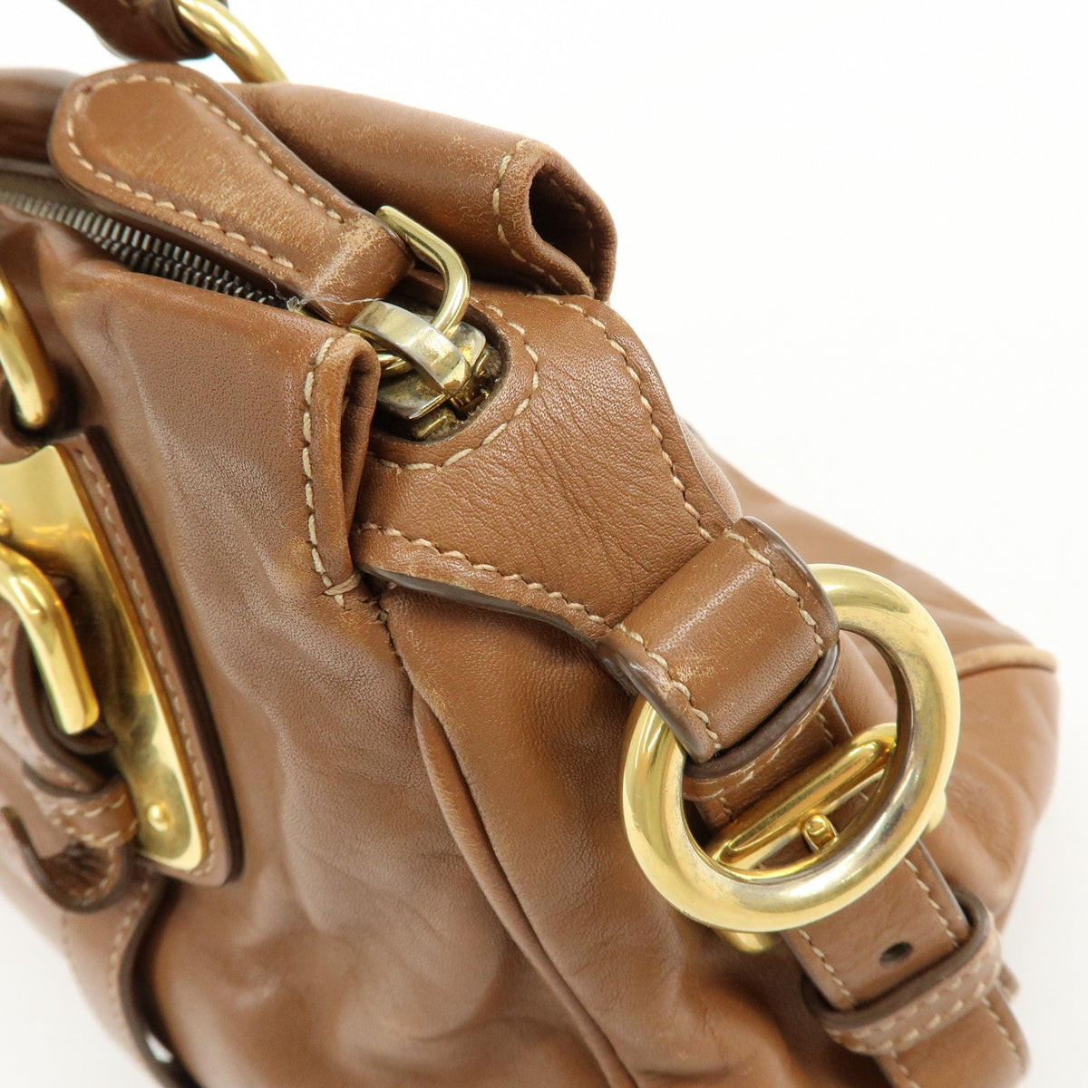 Prada Convertible Belted Satchel Soft Calf, Brown, Leather, Handbag