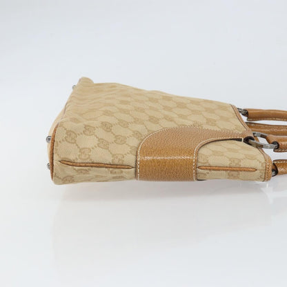Gucci Vintage Ring Tote GG Canvas with Leather, Beige, Canvas, Tote Bag