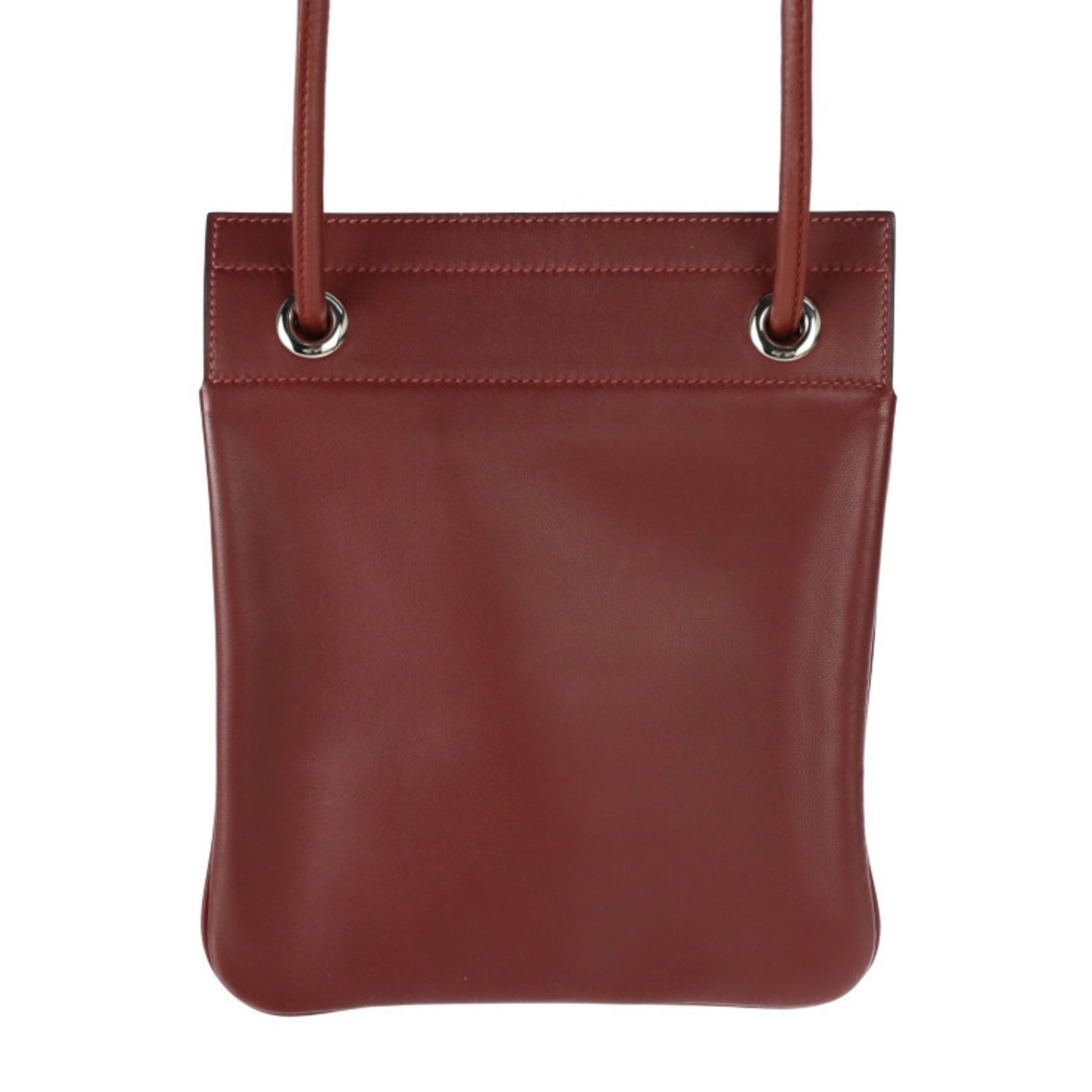 Hermès Aline, Burgundy, Leather, clutch