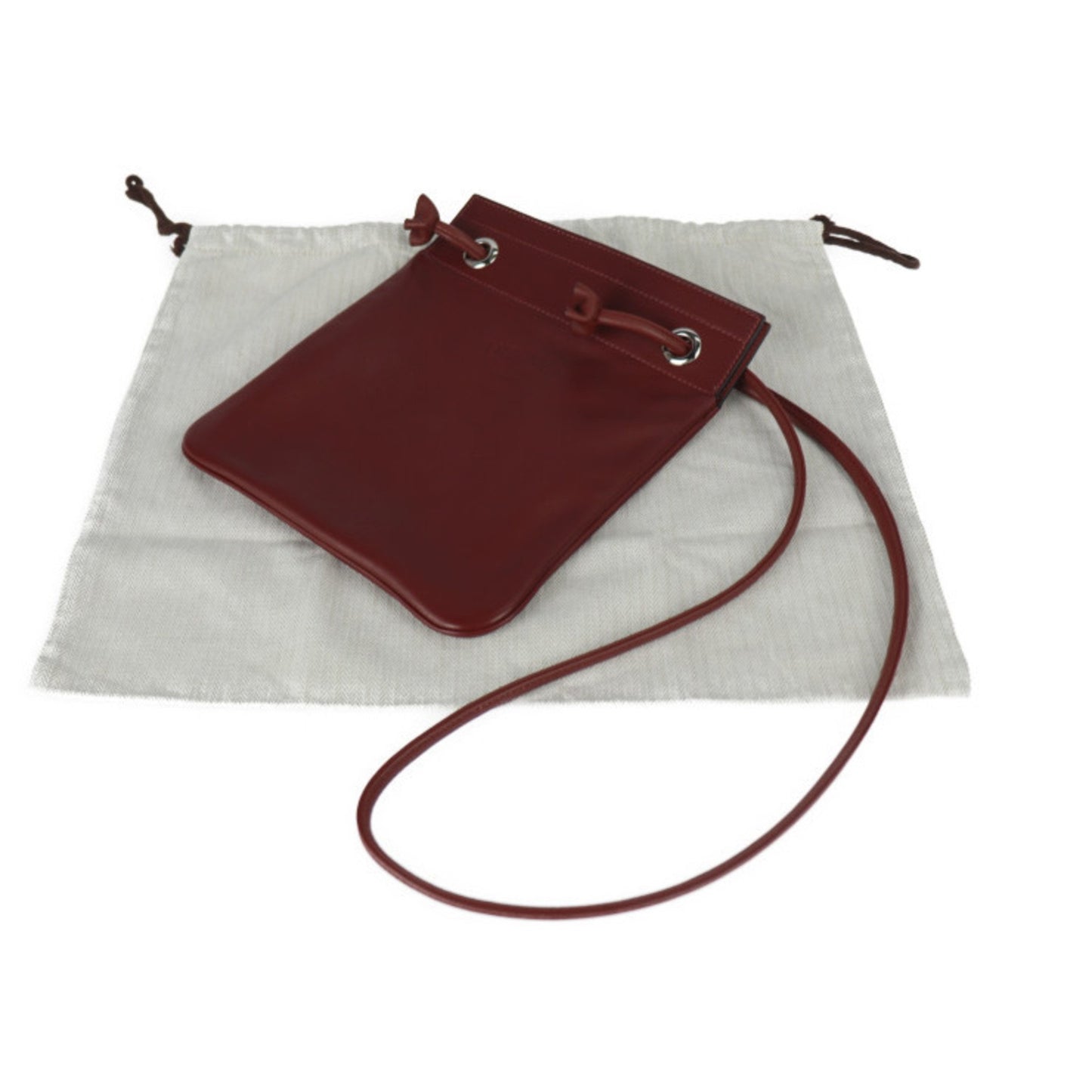 Hermès Aline, Burgundy, Leather, clutch