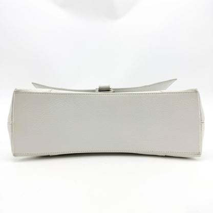 Balenciaga Downtown S Chain-Handle Leather, White, Leather, Shoulder Bag