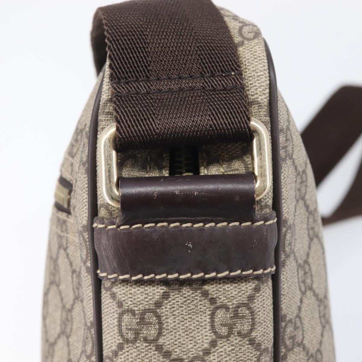 Gucci Front Zip Messenger GG Coated Canvas, Beige, Canvas, Crossbody Bag