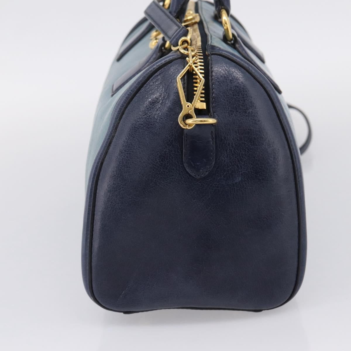 Miu Miu Beau Top Handle Leather, Navy, Leather, Handbag
