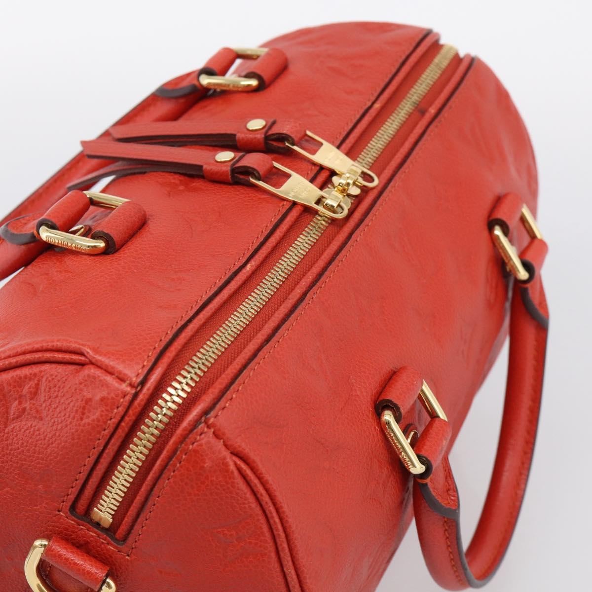 Louis Vuitton Speedy Bandouliere Monogram Empreinte Leather, Red, Leather, Handbag