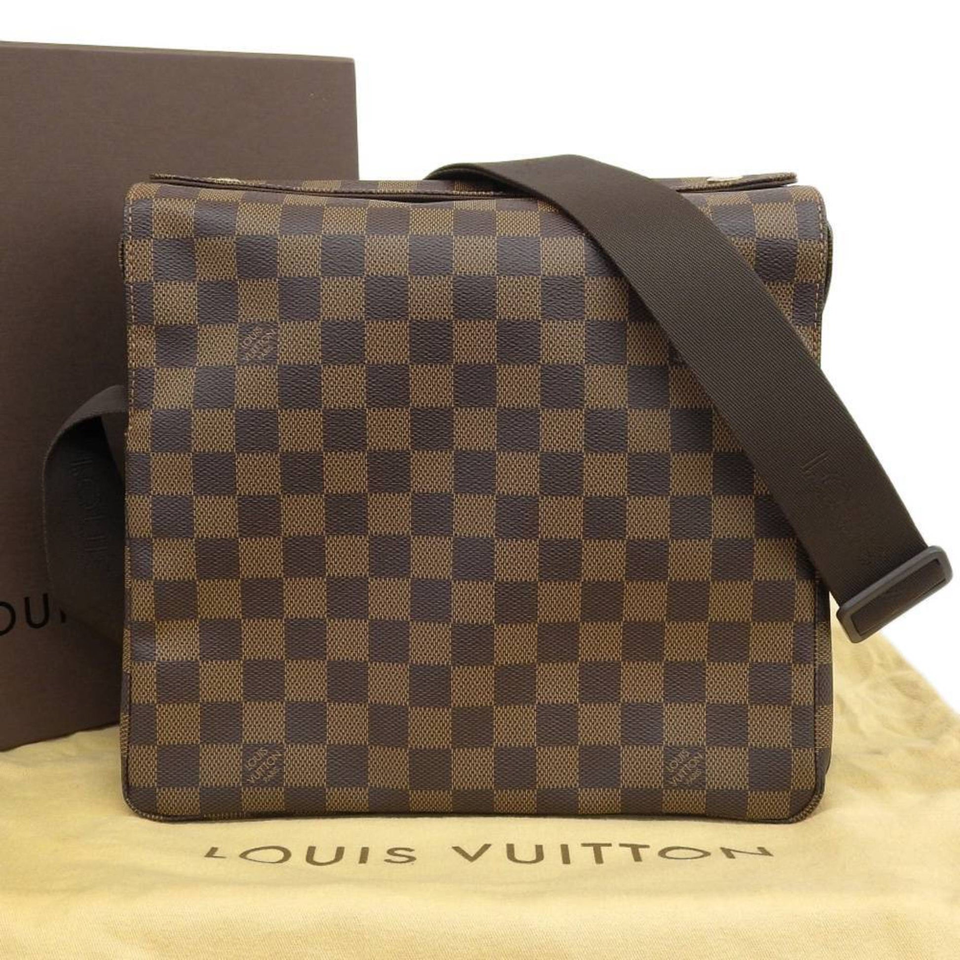 Louis Vuitton Naviglio, Brown, Canvas, shoulder