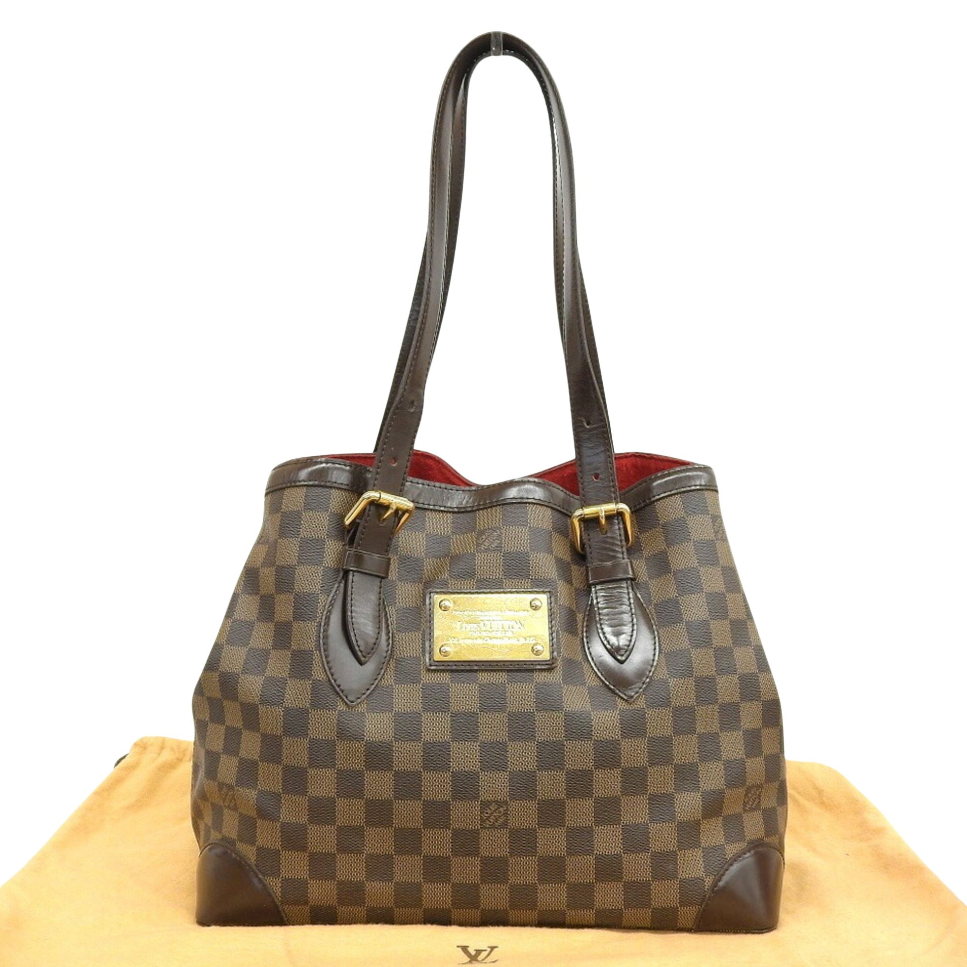 Louis Vuitton Hampstead, Brown, Canvas, shoulder