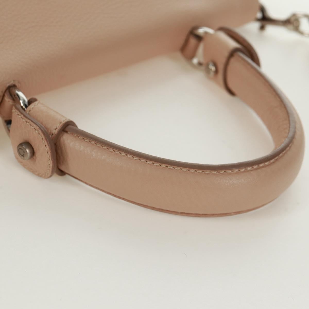 Salvatore Ferragamo Sofia Satchel Grainy Leather, Beige, Leather, Handbag